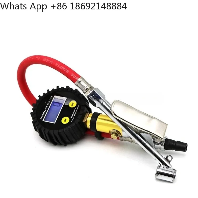 Digital Tire Pressure Gauge with Air Gun Nozzle - Professional Tire Inflator Head and Air Pressure Meter for Car Maintenance