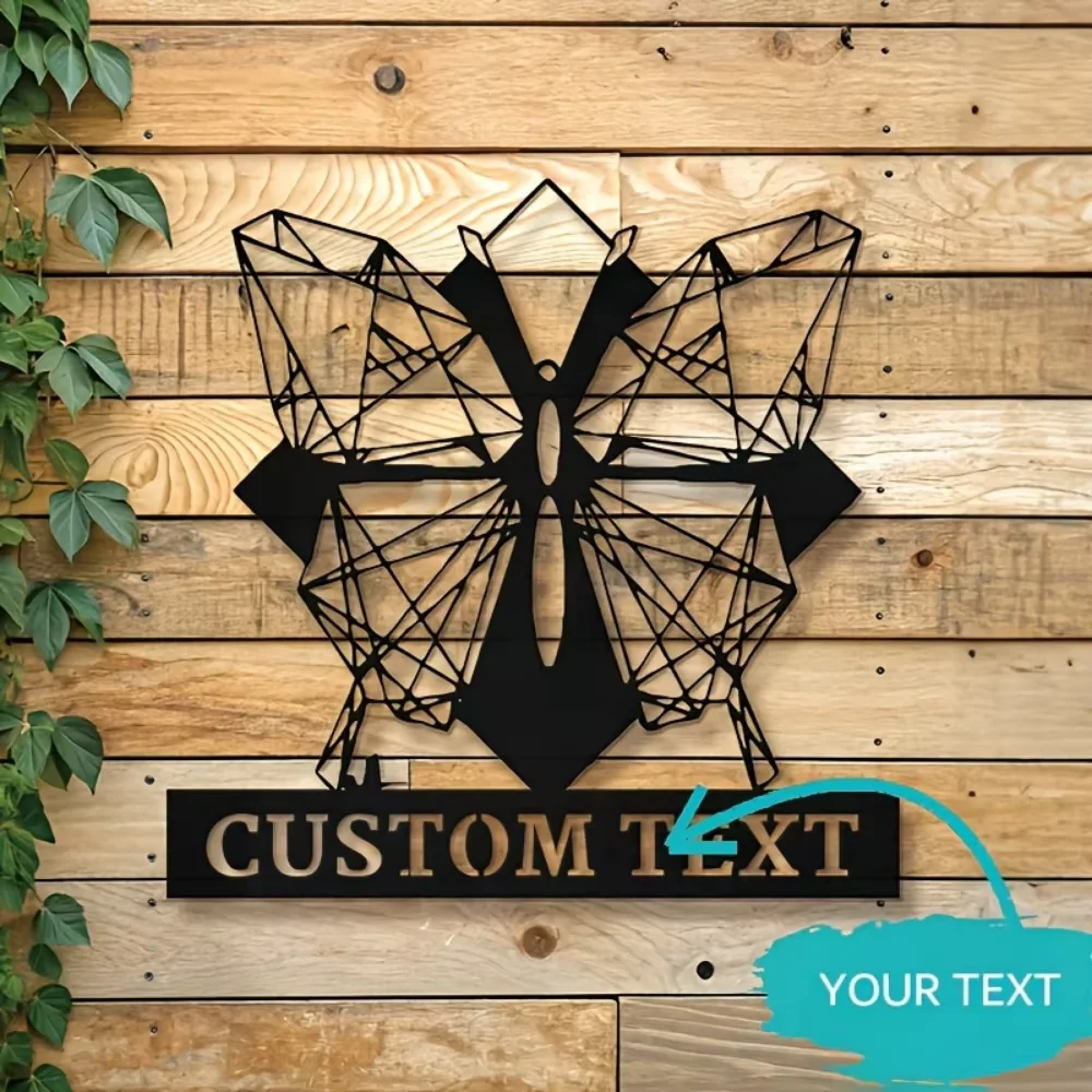 

Quality - Crafted Handmade Geometric Dragonfly Sign. Weatherproof, for Homes & Gardens. Ideal Gift.