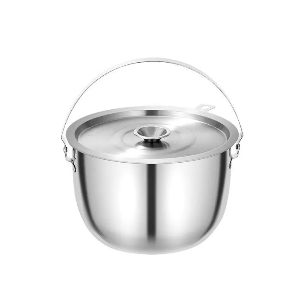

316 Stainless Steel Lard Filter Pot with Filter Mesh Folding Handle Oil Strainer Tank Large Capacity Drop-proof Mixing Bowl