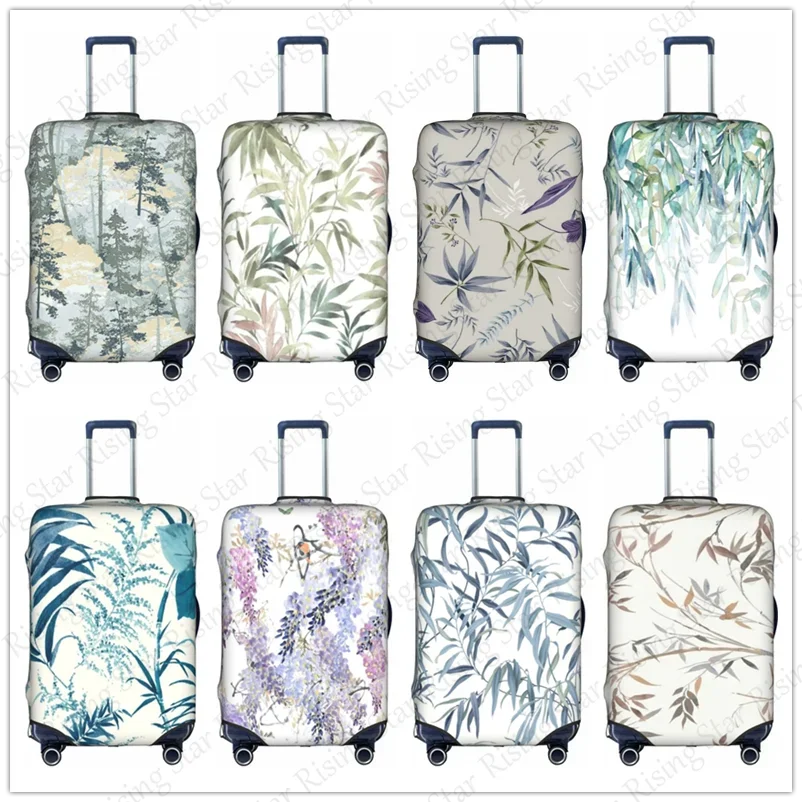 

Thick Elastic Luggage Protective Cover Zipper For 18-32 inch Bag Suitcase Covers Travel Leaves retro flowers Accessories