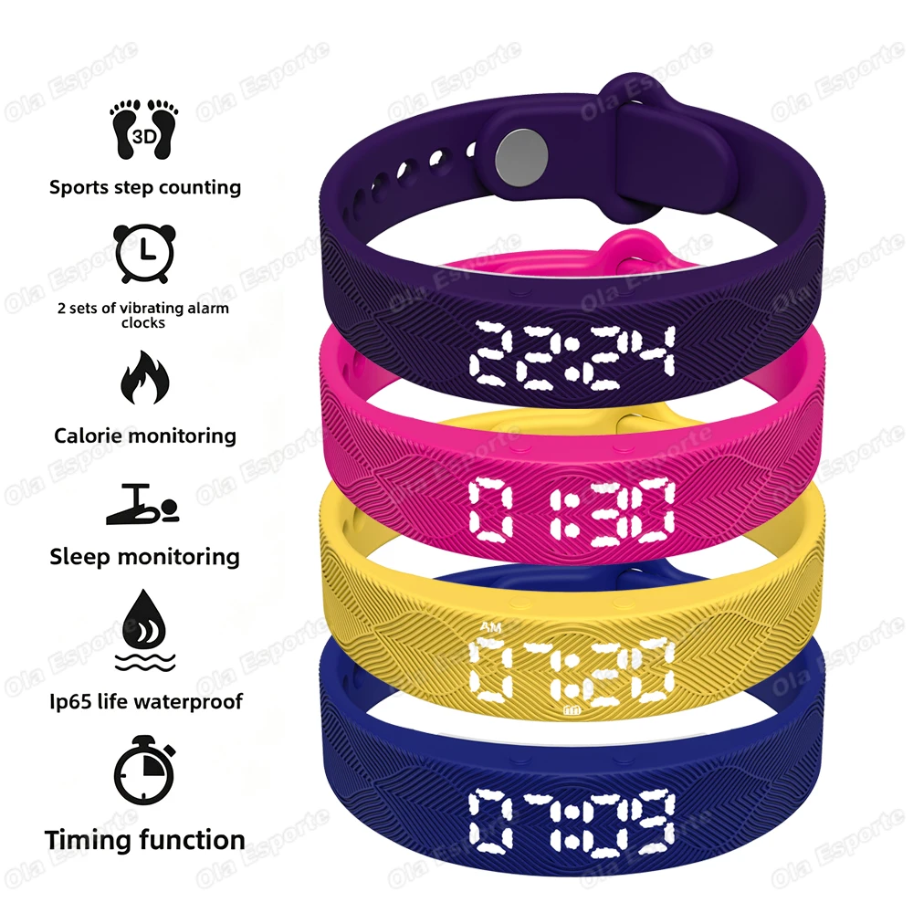 2026 Smart Watch LED Digital Vibration Alarm Wrist Waterproof Smart Clock Running Pedometer Sleep Monitoring Smart Bracelet H10