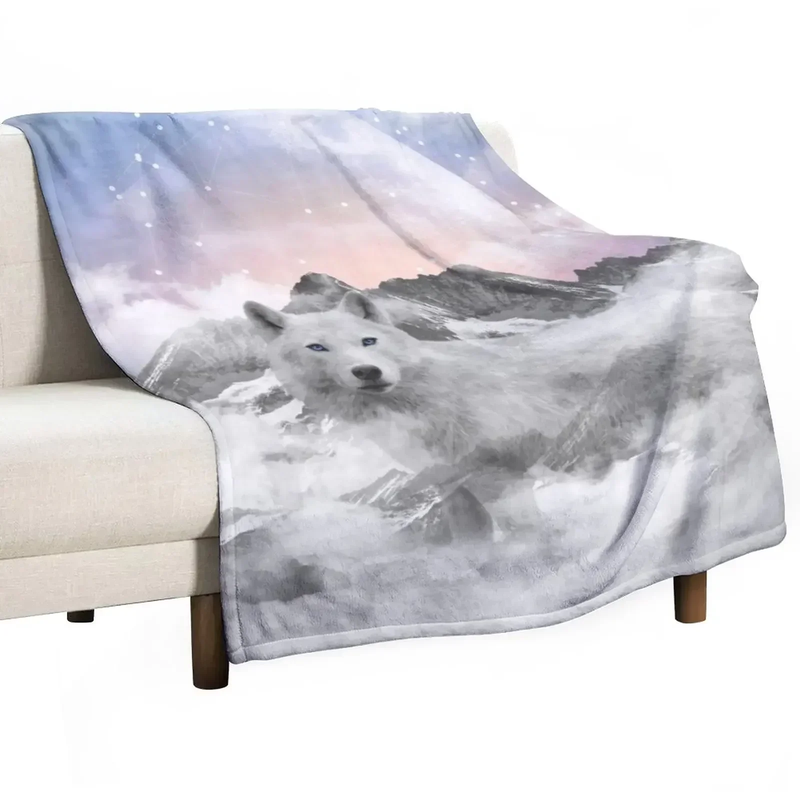 

The Soul That Sees Beauty (Winter Moon / Wolf Spirit) Throw Blanket Luxury Designer wednesday Blankets