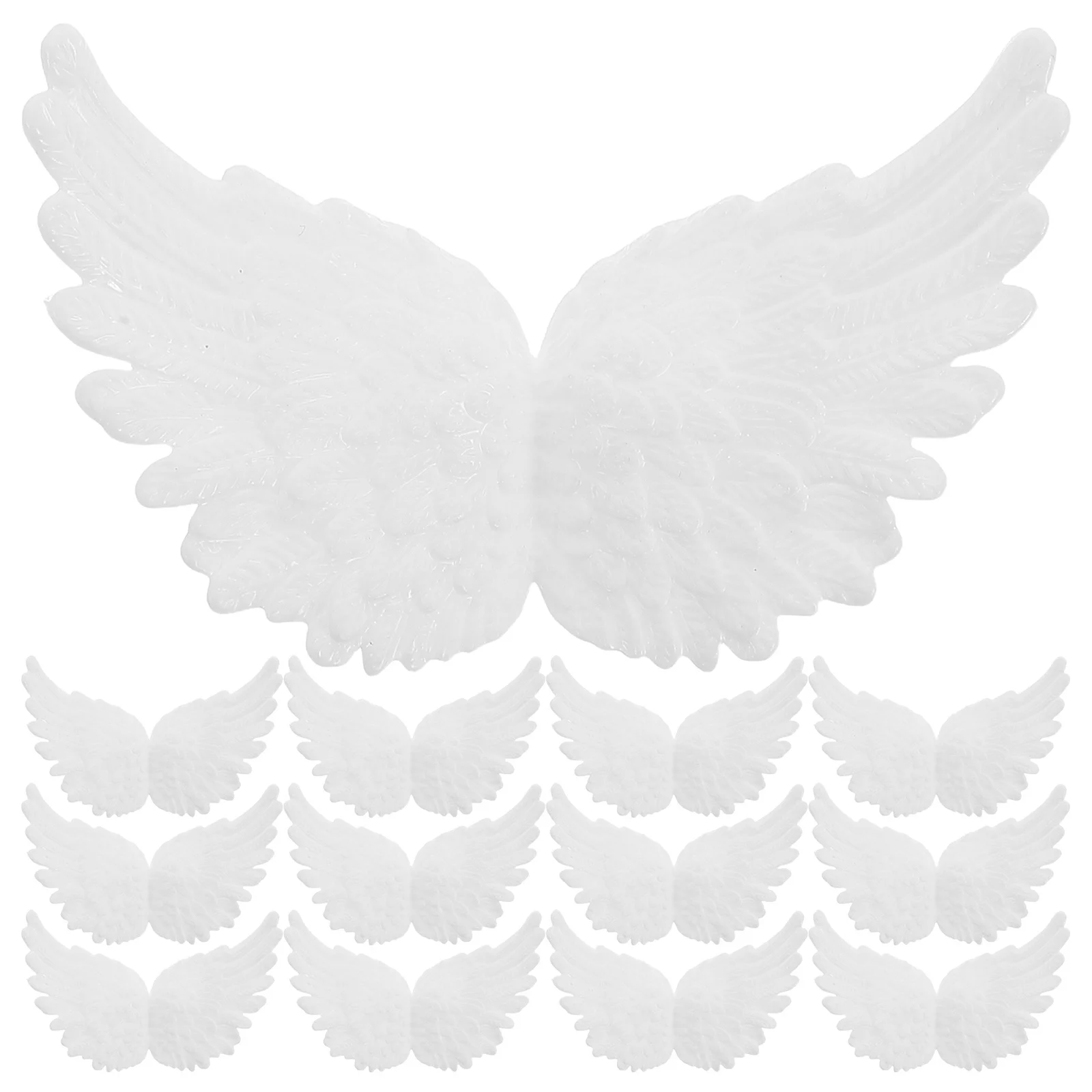

18Pcs White Angel Wings Mini Cake Toppers Reusable Plastic Wings Decoration for Christmas Birthday Cupcake Crafts