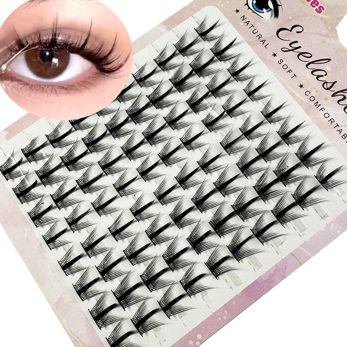 10Rows Manga False Eyelash Doll Eyes Natural Anime Eyelash Cosplay 3D Spiky Wispy Thick Mink Fake Eyelashes Korean Makeup