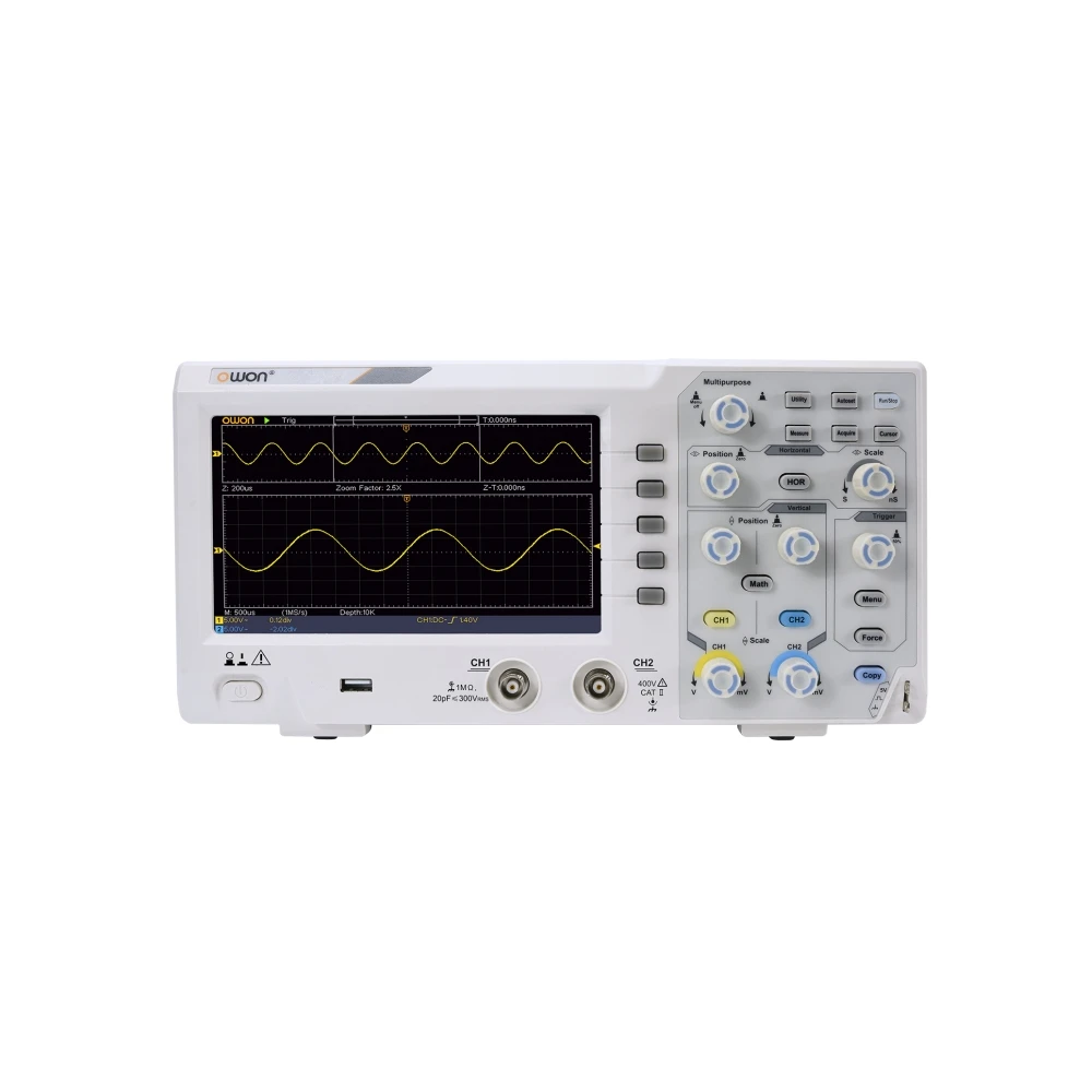 OWON SDS1102 Oscilloscope 2-Channel Digital Oscilloscopes 100MHZ Bandwidth 1GS/s High Accuracy Oscilloscope