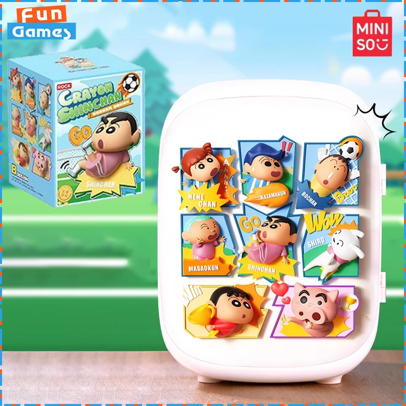 

2025 New MINISO Blind Box Crayon Shin-chan Mystery Box Refrigerator Magnet Anime Figure Custom Collectible Toy Ornament Boy Gift