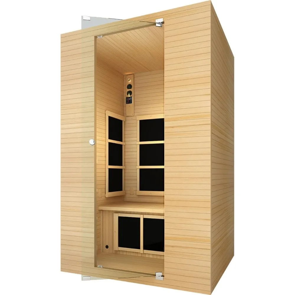 

2 Person Low EMF Far Infrared Sauna with Reversible Door,Heaters, Door, Assembly Sauna room