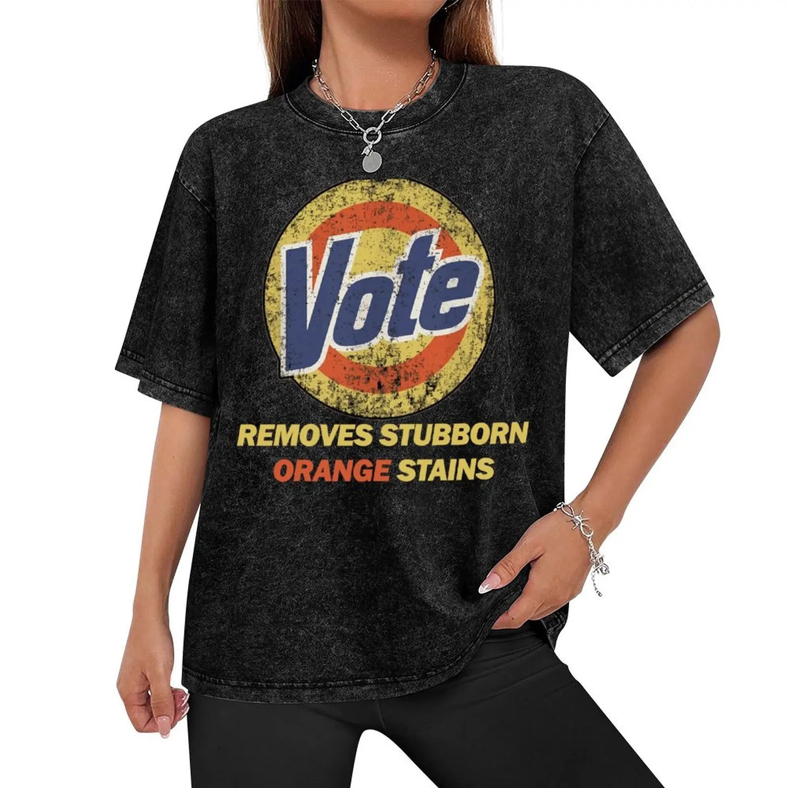 Vote Removes Stubborn Orange Stains T-Shirt kawaii clothes blue lock graphic tee shirt tops t shirt for men