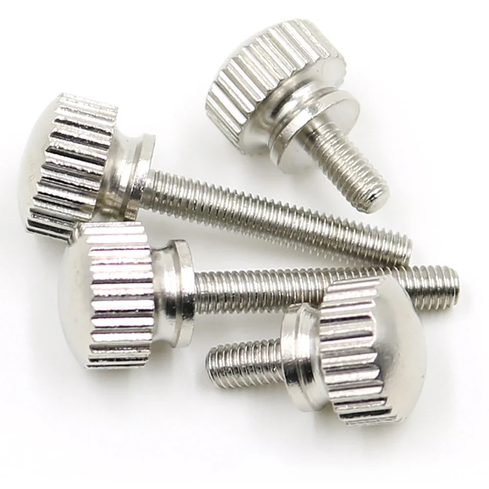 M3 18/25/30mm M2 M2.5 Straight Grain Knurled Thumb Screws Stainless Steel Hand Grip Knob Bolts