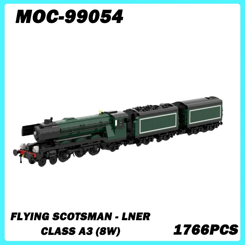 MOC-99054 Treinserie Flying Scotsman - LNER Klasse A3 (8w) bouwstenen, doe-het-zelf-model, stenen monteren, speelgoed verjaardagscadeau