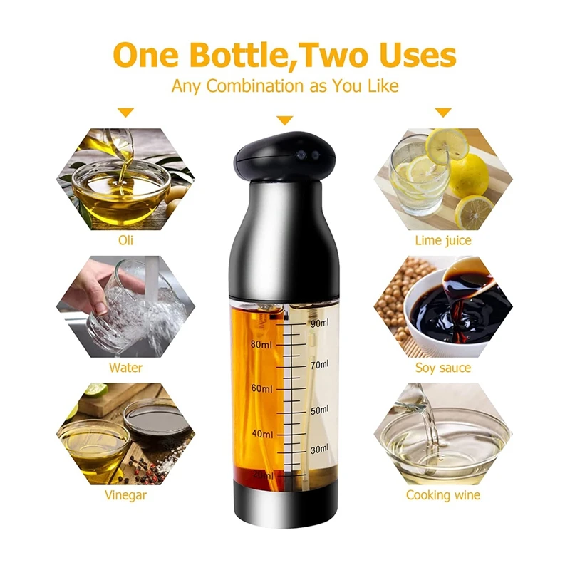 2-In-1 Double Nozzle Oil Sprayer For Cooking,Multipurpose Cooking Oil Sprayer For Cooking,Kitchen And Food Prep Bottle