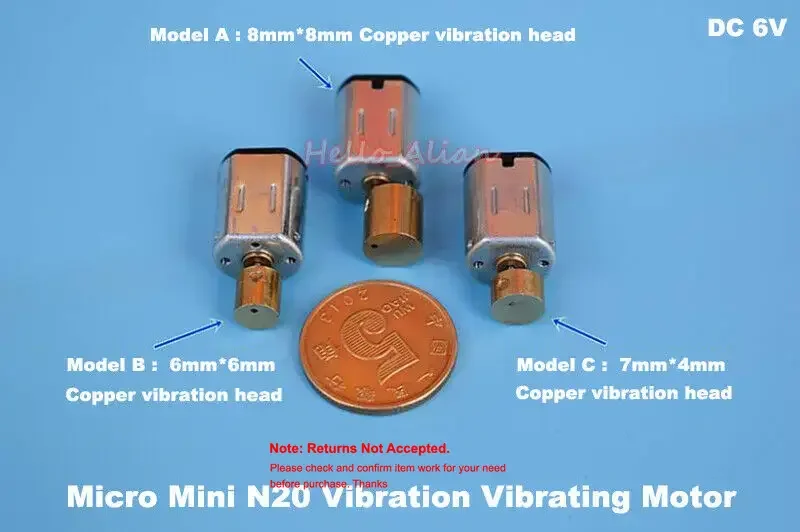 DC 5V 6V Micro Mini N20 Vibration Motor Vibrating dc motor Copper Vibrator DIY Massager