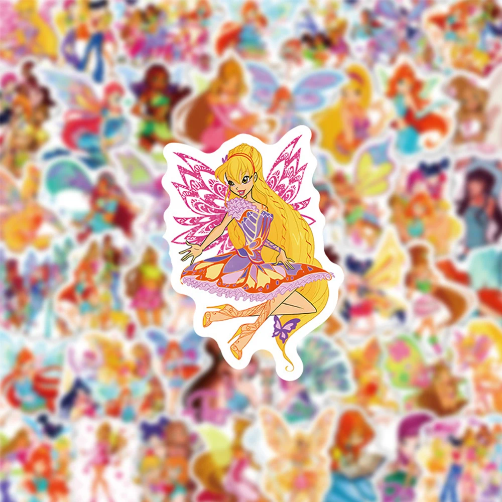 10/30/60pcs Disney Winx Club Cartoon Stickers Cute Anime Magic Girl Sticker telefono bottiglia d'acqua bagagli Graffiti decalcomanie giocattolo per bambini