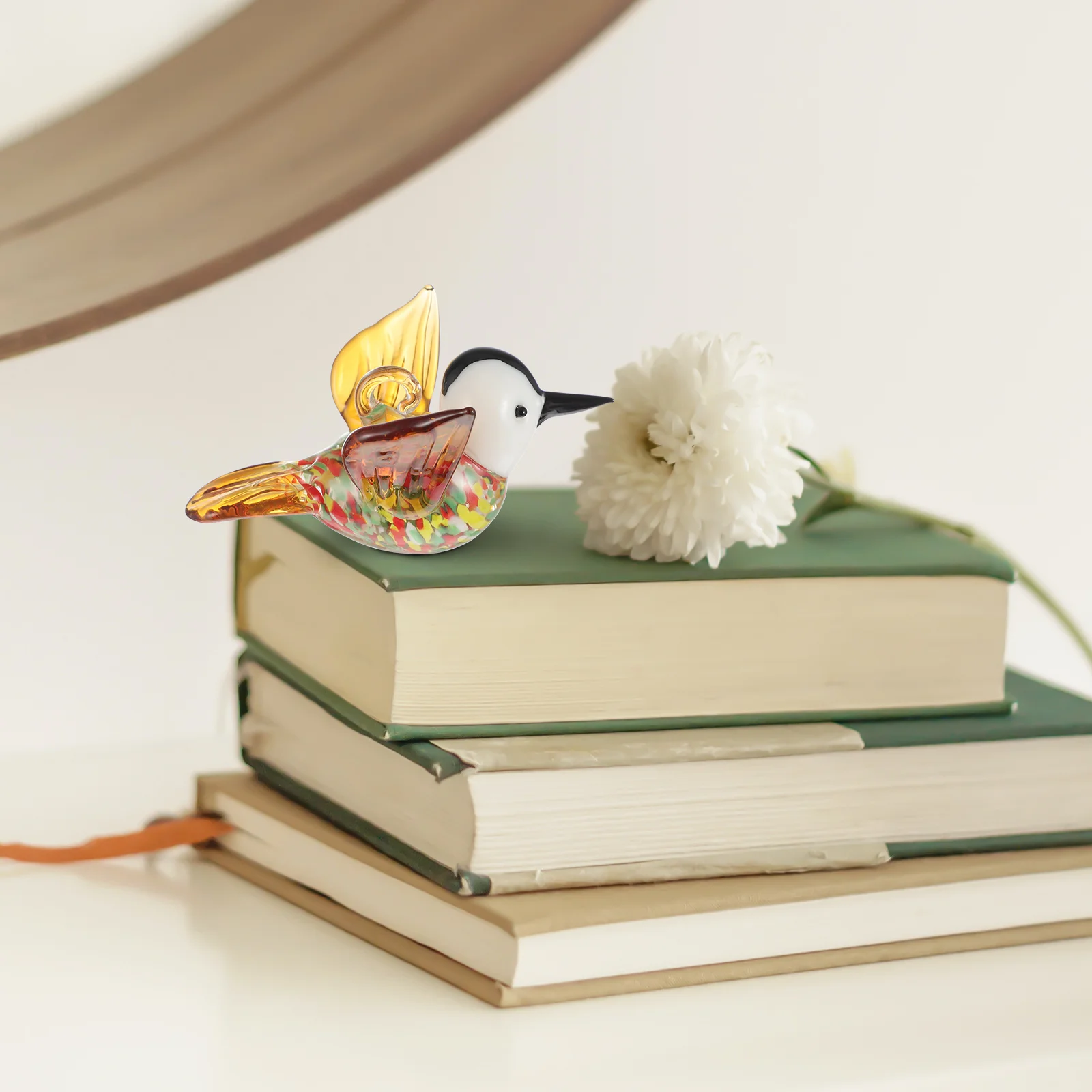 

2Pcs Glass Hummingbird Adornment Bird Pendant High-End Attractive Delicate Gift Hummingbird Decor Flying Bird Pendant