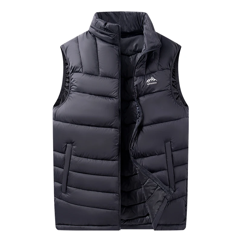 

Мужской кардиган без рукавов на молнии, жилет, пальто, теплый высококачественный мужской жилет с несколькими карманами, стеганая куртка, однотонные ветрозащитные жилеты