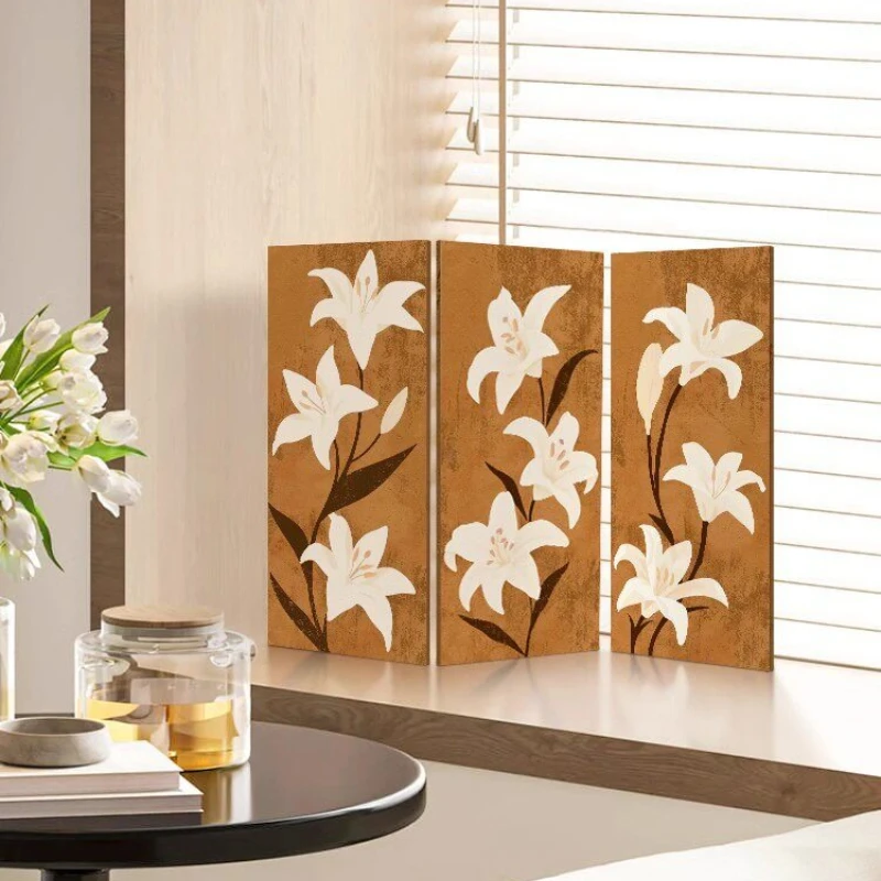 Nordic Acrylic Tabletop Divider Foldable Mini Screen Decor for Bedroom TV Stand Craft Art Ornament Stable Home Office Decoration