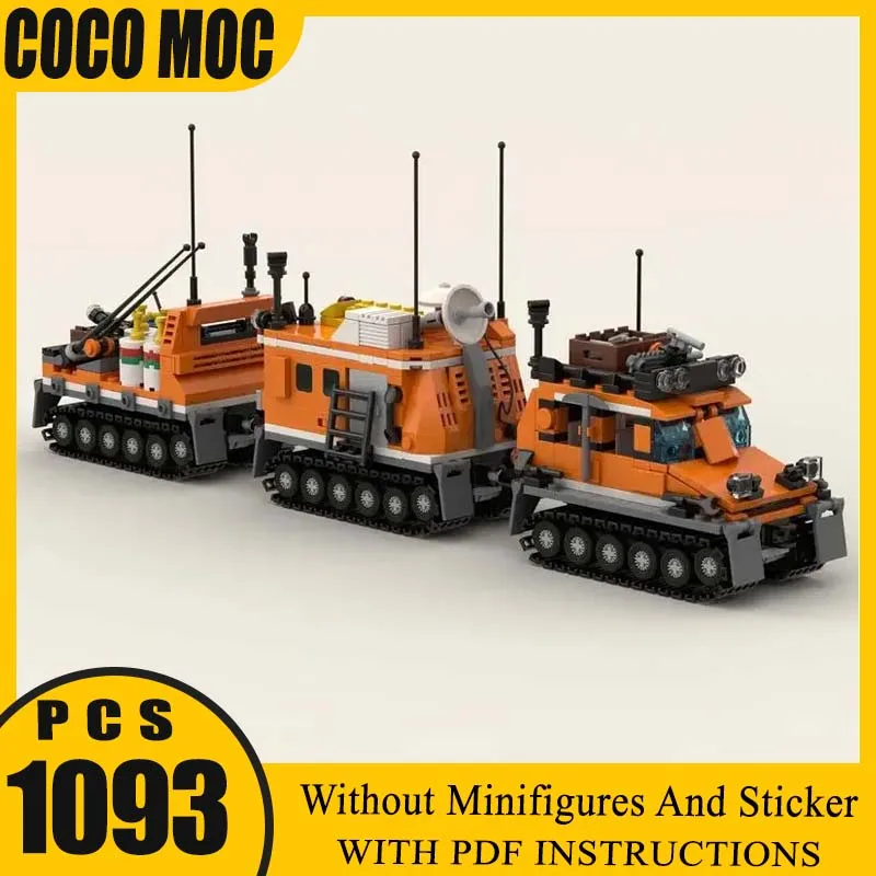 Technology Modular City Car Block Car Arctic Tracked Carrier Model Building Construstion Moc Building Bricks DIY Toy Gift