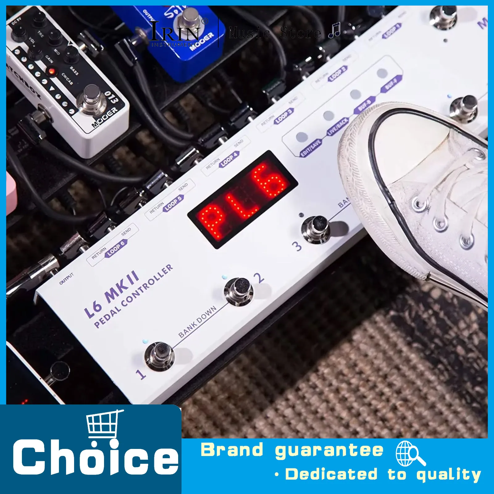 MOOER MKII Guitar Pedal Controller Programmable Loopswitcher with 6 Loops L6 PL6 Pedal With Connector Guitar Accessories