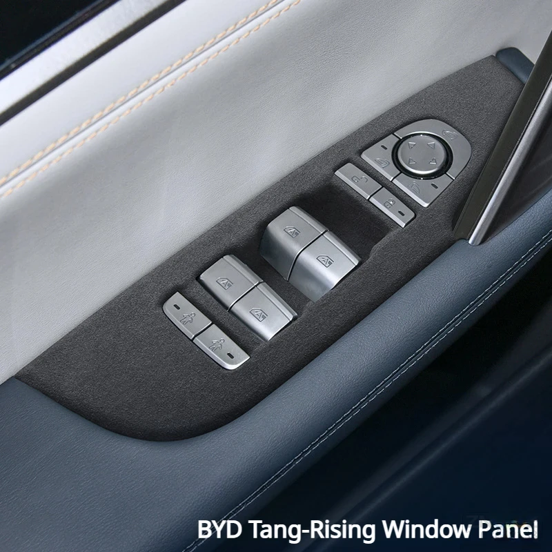 Suitable For BYD Tang 20-25 Suede Window Lift Button Panel Frame Car Interior Modification Decoration Upgrade
