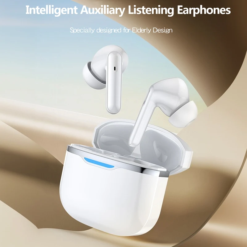 New Portable Rechargeable Smart Auxiliary Listening Bluetooth Earphones Noise Reduction Sound Amplifier Earbuds Elderly Gifts