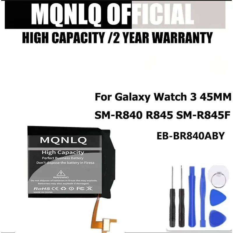 330mAh EB-BR840ABY  Battery for Samsung Galaxy Watch 3 45MM SM-R840 R845 SM-R845F New Replacement Batteries