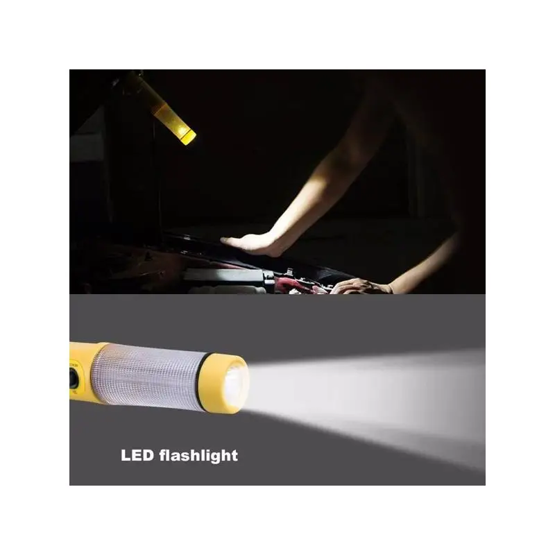 Yellow Multi-Function Car Safety Hammer with Flashlight - Emergency Tool for Auto Escape and Night Use