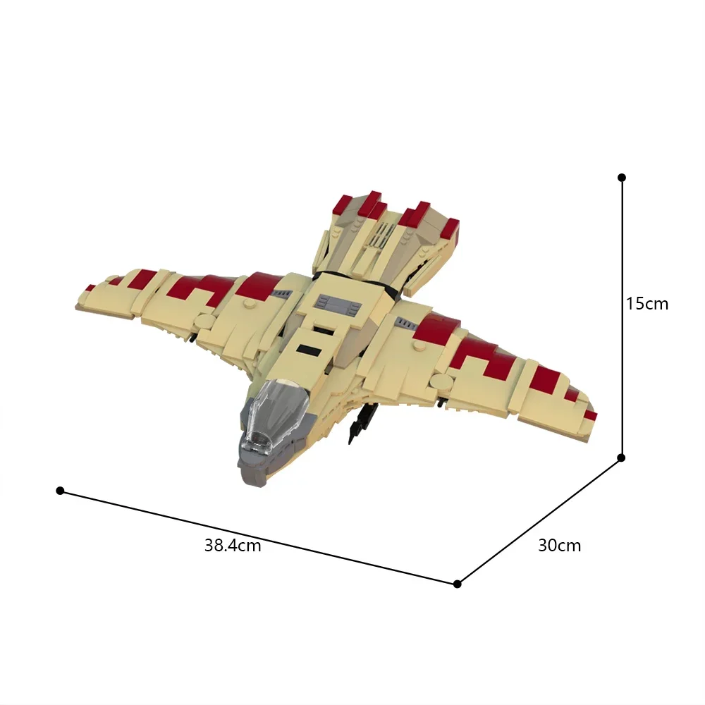 Accesorios de película estrella clásica, bloques de construcción de Warhawk Starfighter de la guerra espacial del siglo 25., modelo de luchador halcón, juguete para regalo para niños