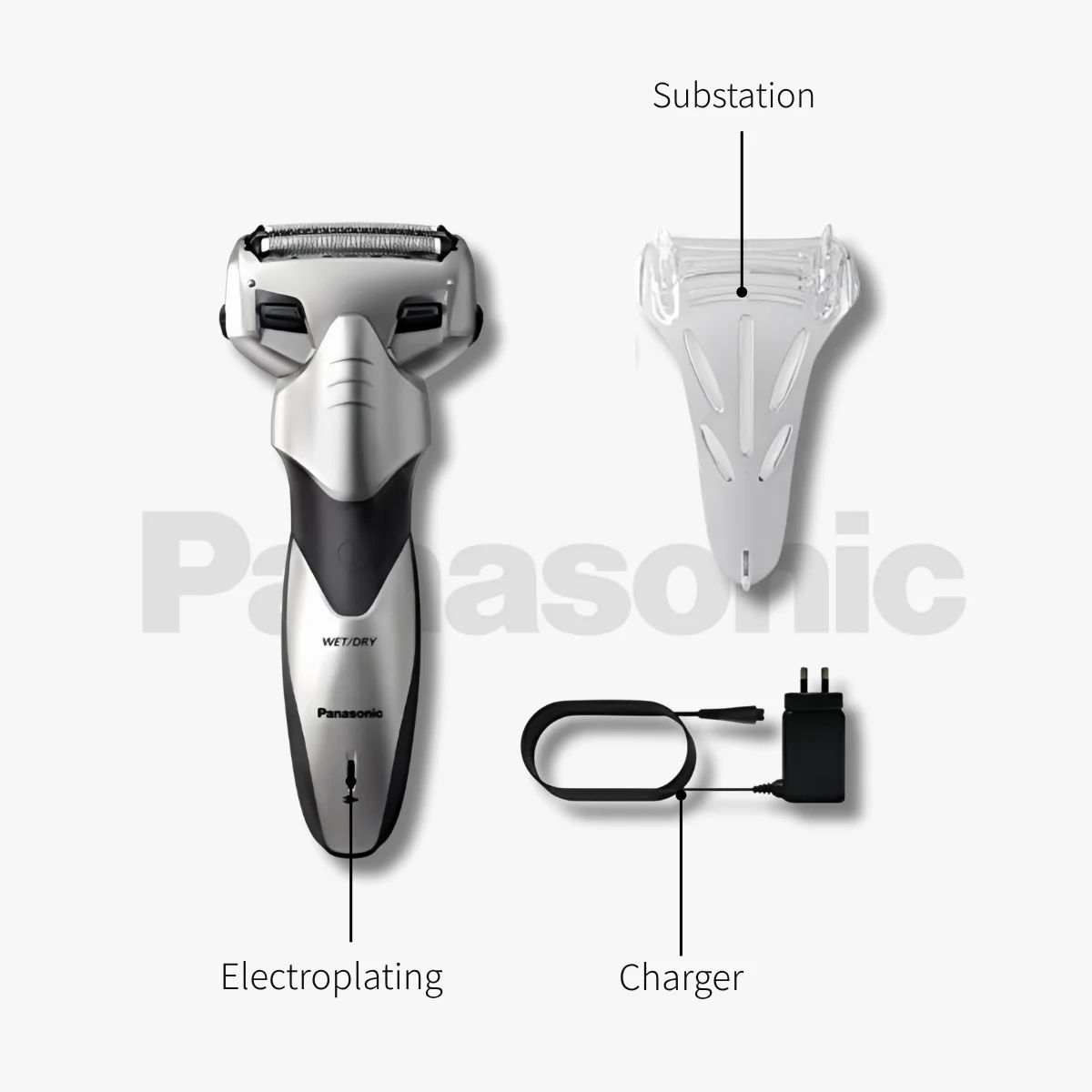 ماكينة حلاقة كهربائية للرجال من باناسونيك PSL3D - شفرات عائمة ثلاثية الأبعاد، للاستخدام الرطب والجاف، عمر بطارية طويل، مستشعر اللحية الذكي