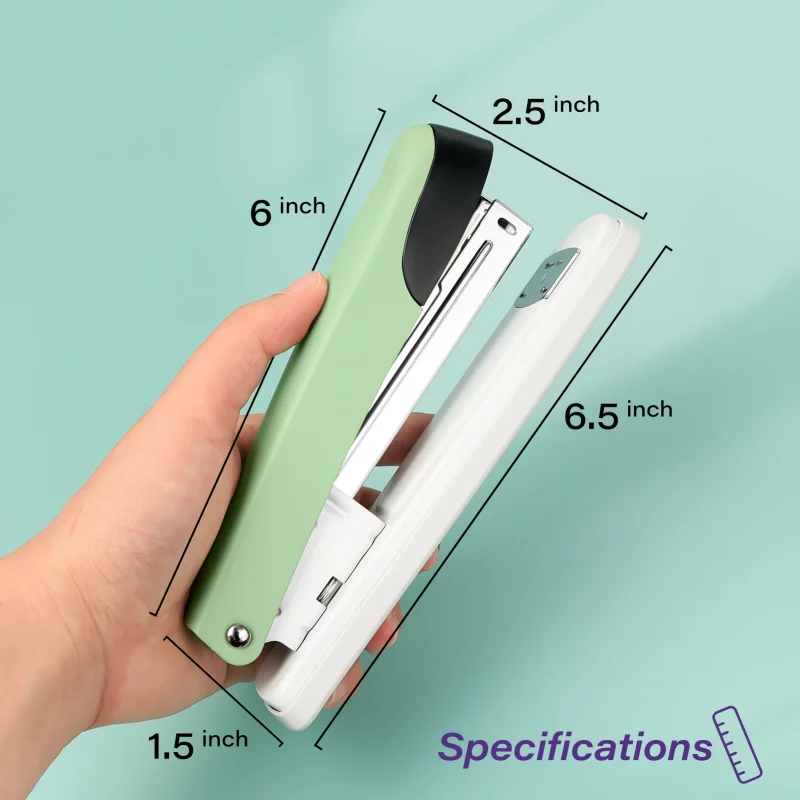 Cucitrice da tavolo in metallo HUAJIE da 6,5 pollici, capacità di 25 fogli, include 1000 graffette, durevole per ufficio e uso domestico