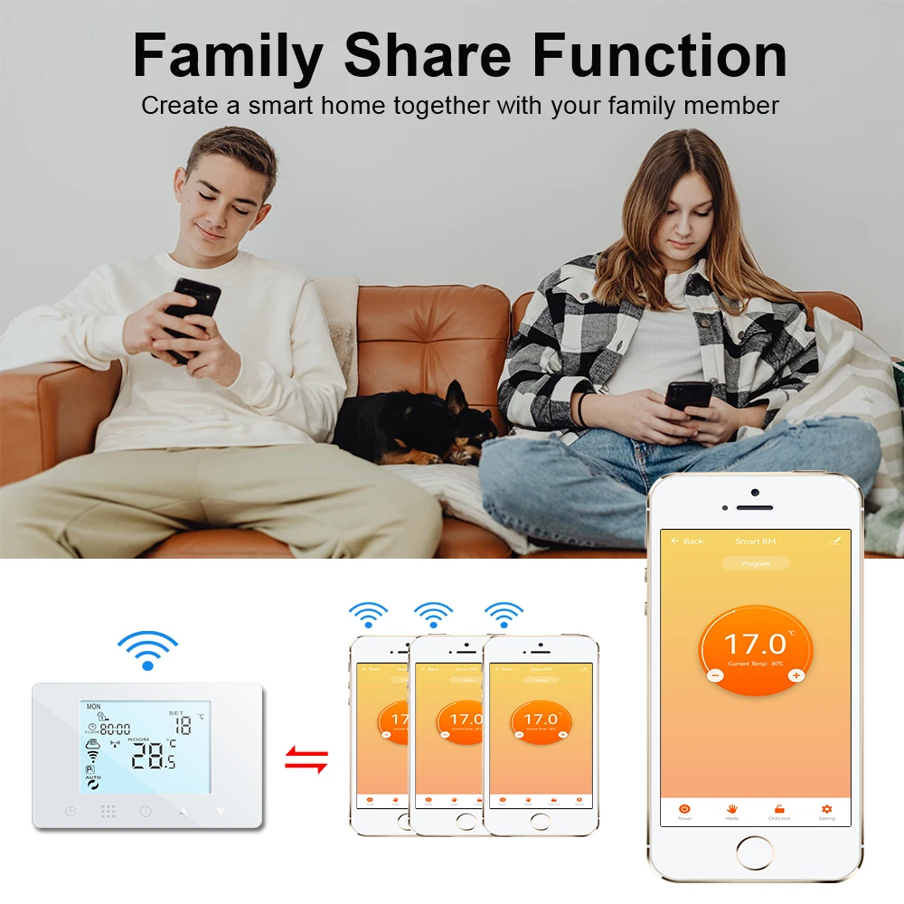 Tuya Wifi Smart Temperature Controller RF Wireless Thermostat Digital Programable Remote Control For Gas Boiler Water Heating