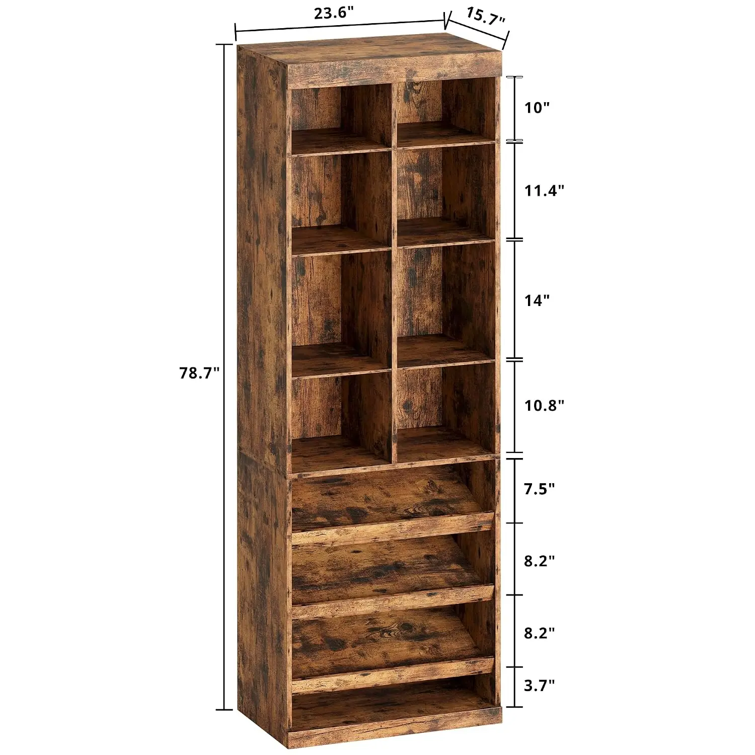 #Narrow Vintage Shoe Storage Cabinet with Shelves & Cubbies for Closet Bedroom Entryway Mudroom, Customized