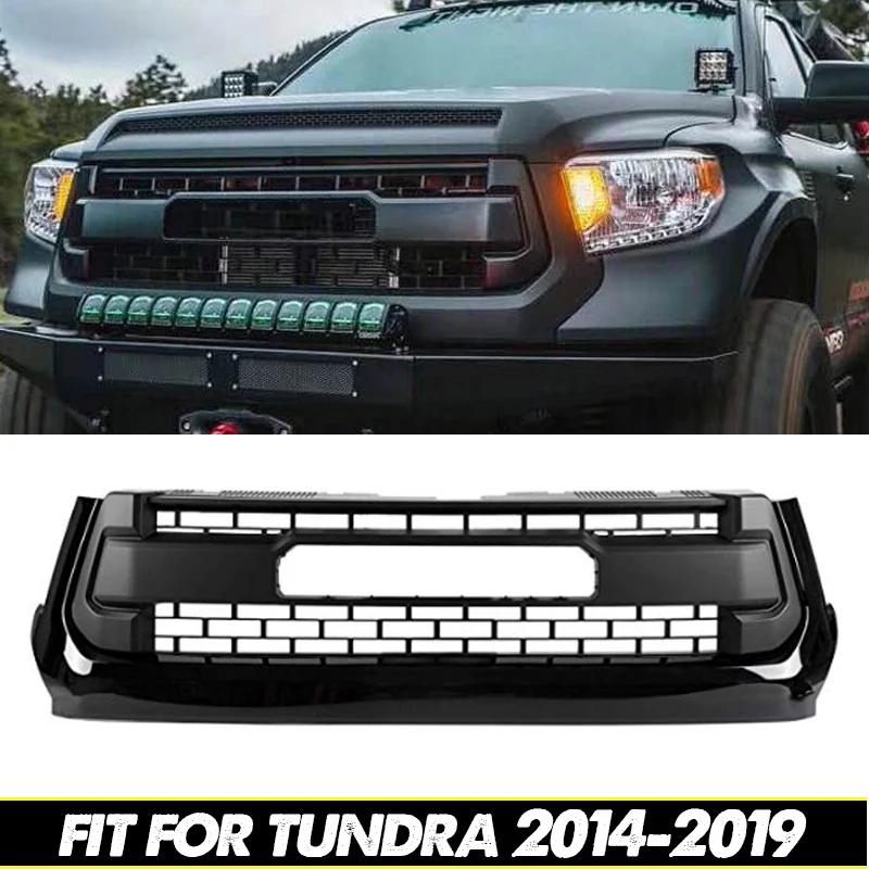 Grille with led lights front bumper grill and hood modification accessories decoration Fit for  Tundra 2014-2019