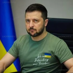 男性と女性のための半袖ラウンドネックTシャツ,zelenskyの同じスタイル,私たちはウゴッド、ロシアの国旗のシャツからです