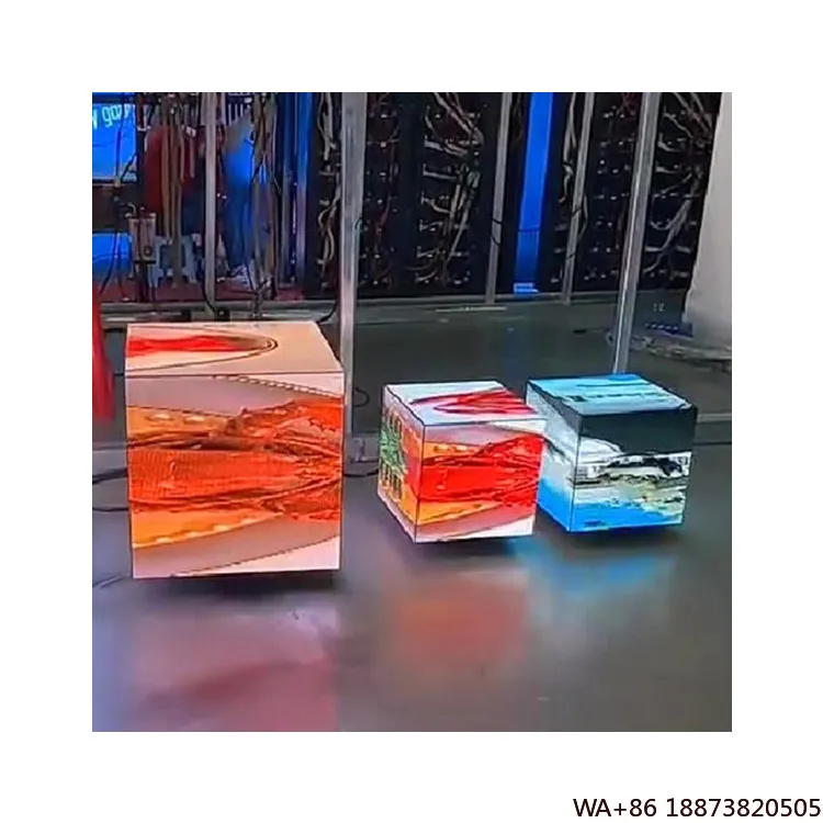 

LED 400x400mm Six Sides 3D Panel Screen Magic Cube Display Wifi Connection Advertising Video
