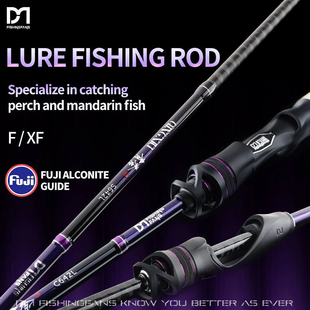 

Удочка для спиннинга и кастинга FISHINGFANS QINGXIU с кольцами FUJI ALCONITE X-CROSS, карбоновым стритингом и рукояткой из пробки AA, мощность L, ML, M