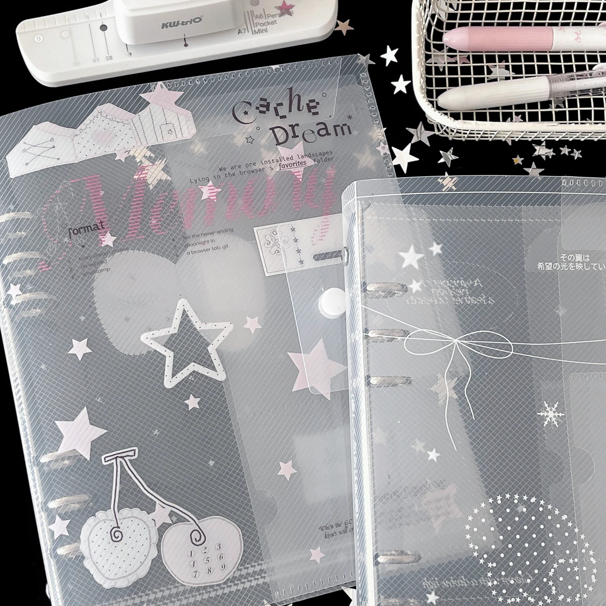 WAKAWAKA A5 Binder Organization  Ring Binder Notebook Scrub Loose-Leaf PP Inner Core Cover Note Book Journal Planner Office