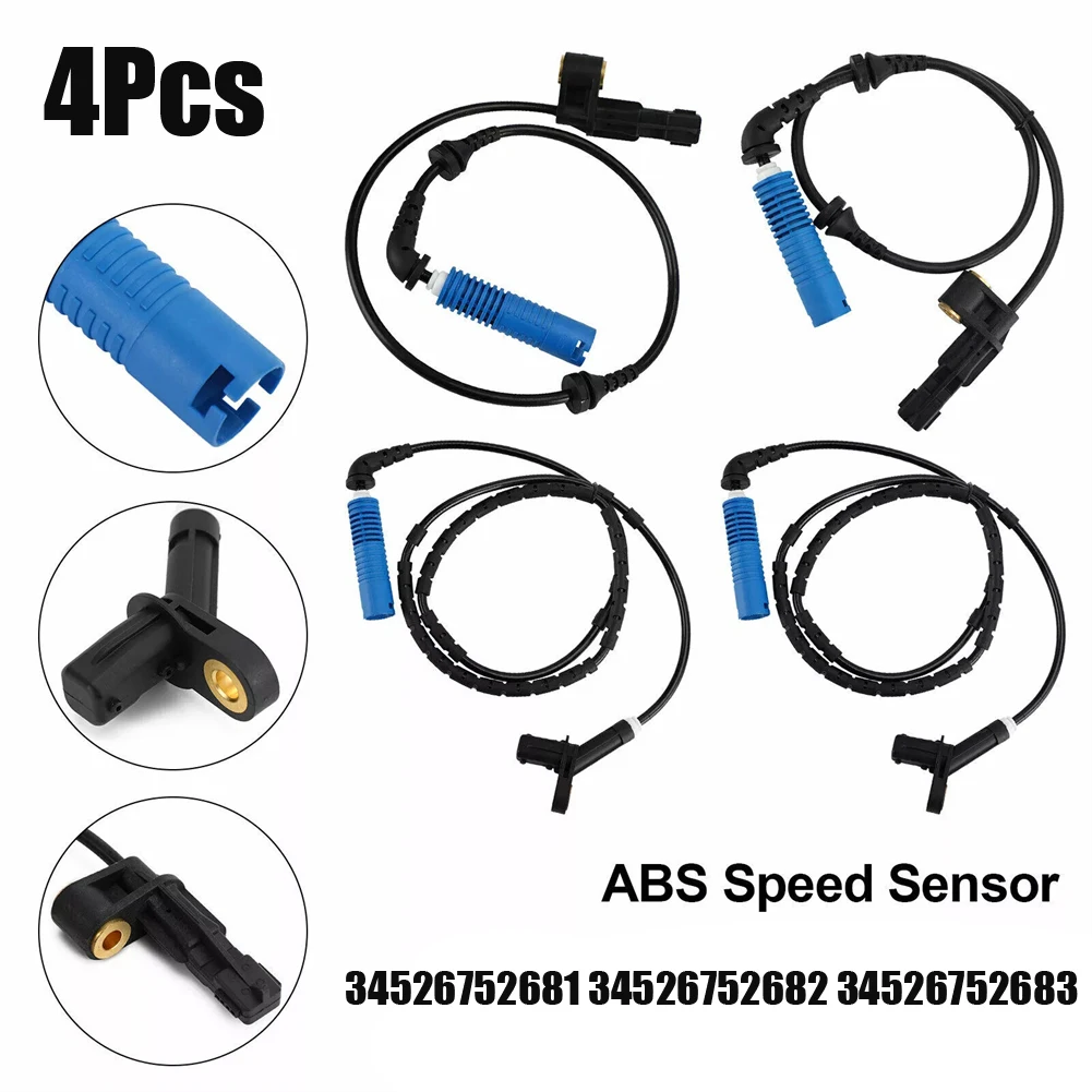 

For BMW E46 Z4 4PCS ABS Wheel Speed Sensor Front Rear Left Right Replacement OEM 34526752683 34526752682 34526752681