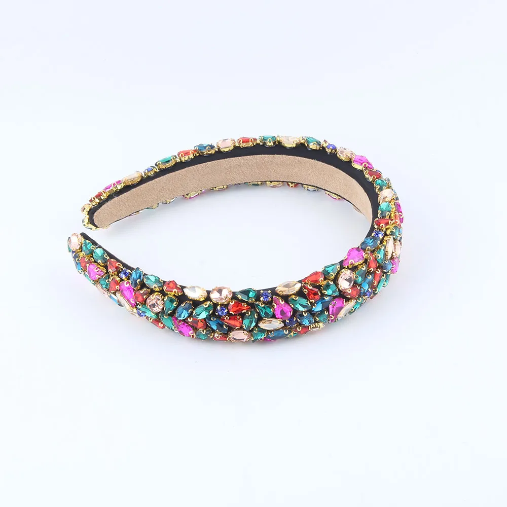 tunning High-Top Shiny Hair Accessory Cross-Border Baroque Hair Band Water-Diamond Heavy Industry Luxurious Hair Accessory 308