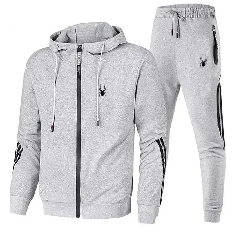 Spring Autumn Men Tracksuits Sets Long Sleeve Hoodie+Jogging Trousers 2 Piece Fitness Running Suits Sportswear Casual Clothing