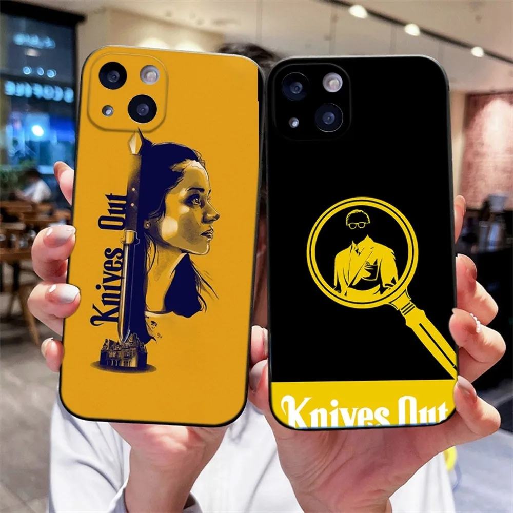 K-Knives Out Movie Phone Case For iPhone 16,15,14,13,12,11 Plus,Pro,Max,XR,XS,X,7,8 Plus,SE,Mini Silicone Soft