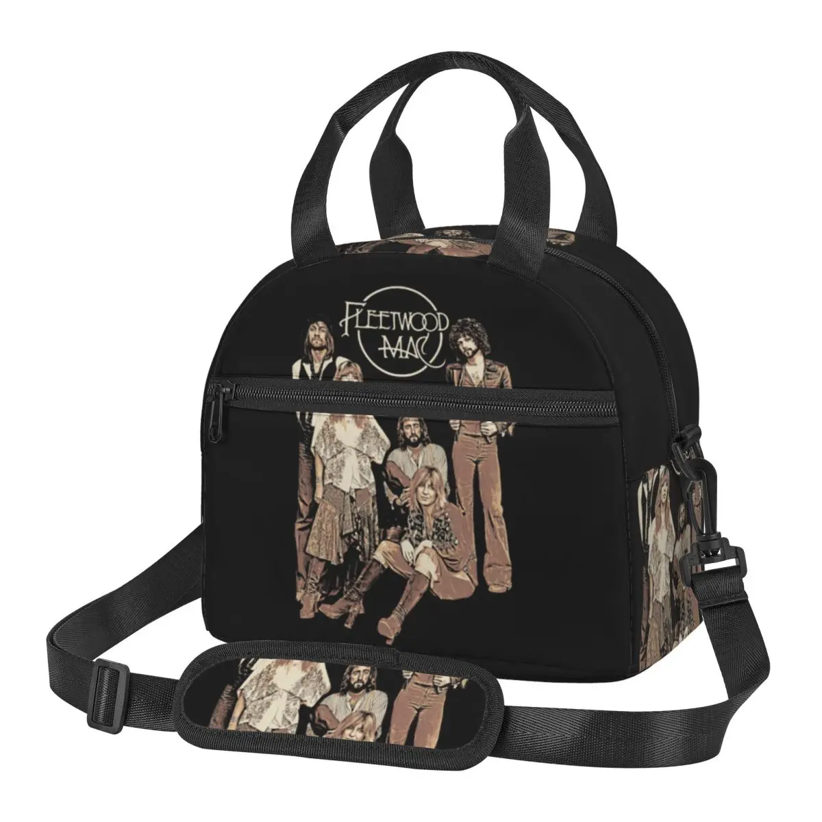 

Винтажная изолированная сумка для обеда Fleetwood Mac для женщин и детей, портативные контейнеры для еды, термосумка для обеда