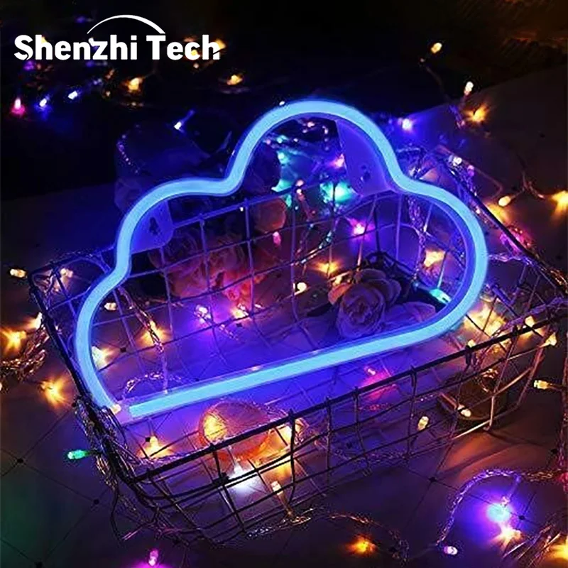 Neon Light Sign, Cloud Usb Charging Hanging Decorative Lamp for Christmas Birthday Party Kids Room Wedding Bedroom Bar Gaming