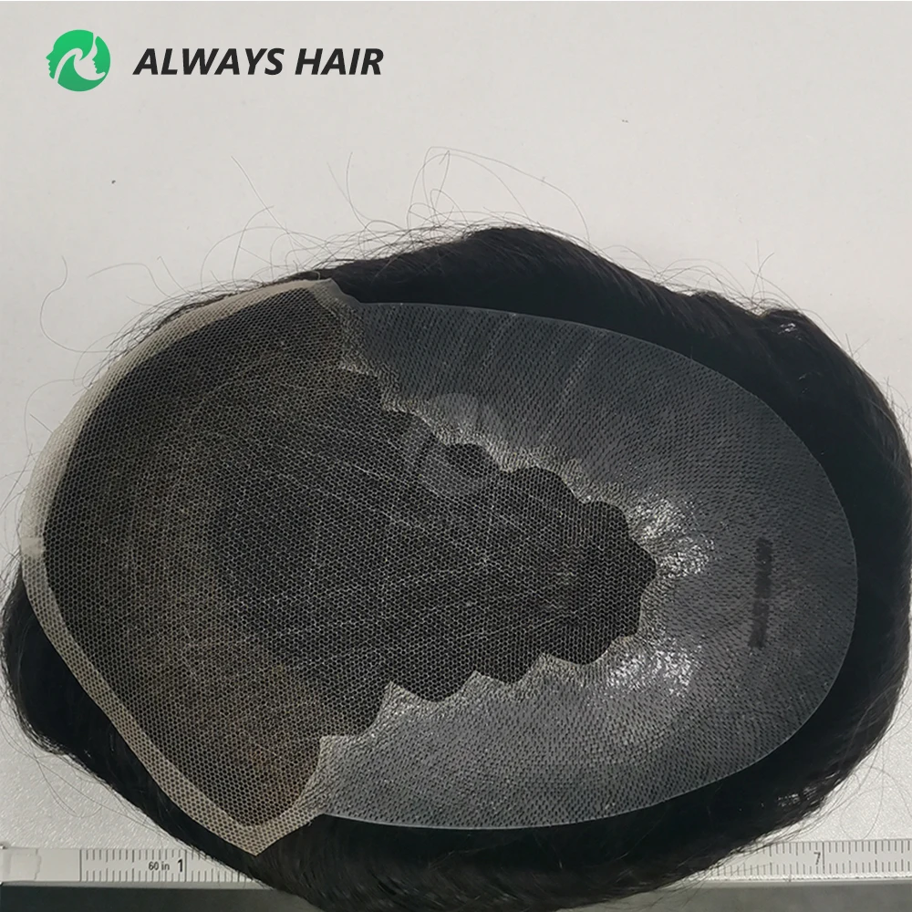 12.5 سنتيمتر x 17.7 سنتيمتر حجم صغير Q6 الشعر المستعار الرجال الشعرية الاصطناعية الشعر 5 بوصة Inian باروكة من شعر طبيعي رجل 5x7"