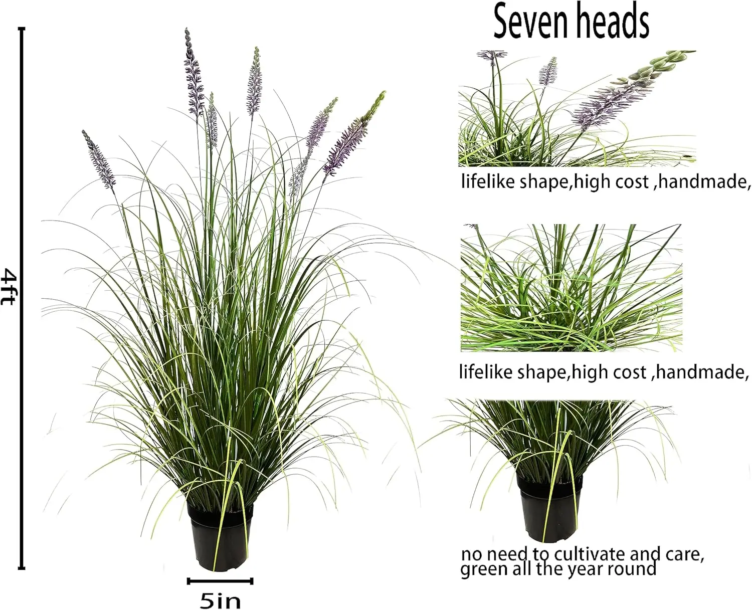 Artificial Plant 47In(2Pack) Tall Artificial Lavender Plant,Faux Plants Indoor Home Decorative Artificial Plants & Flowers