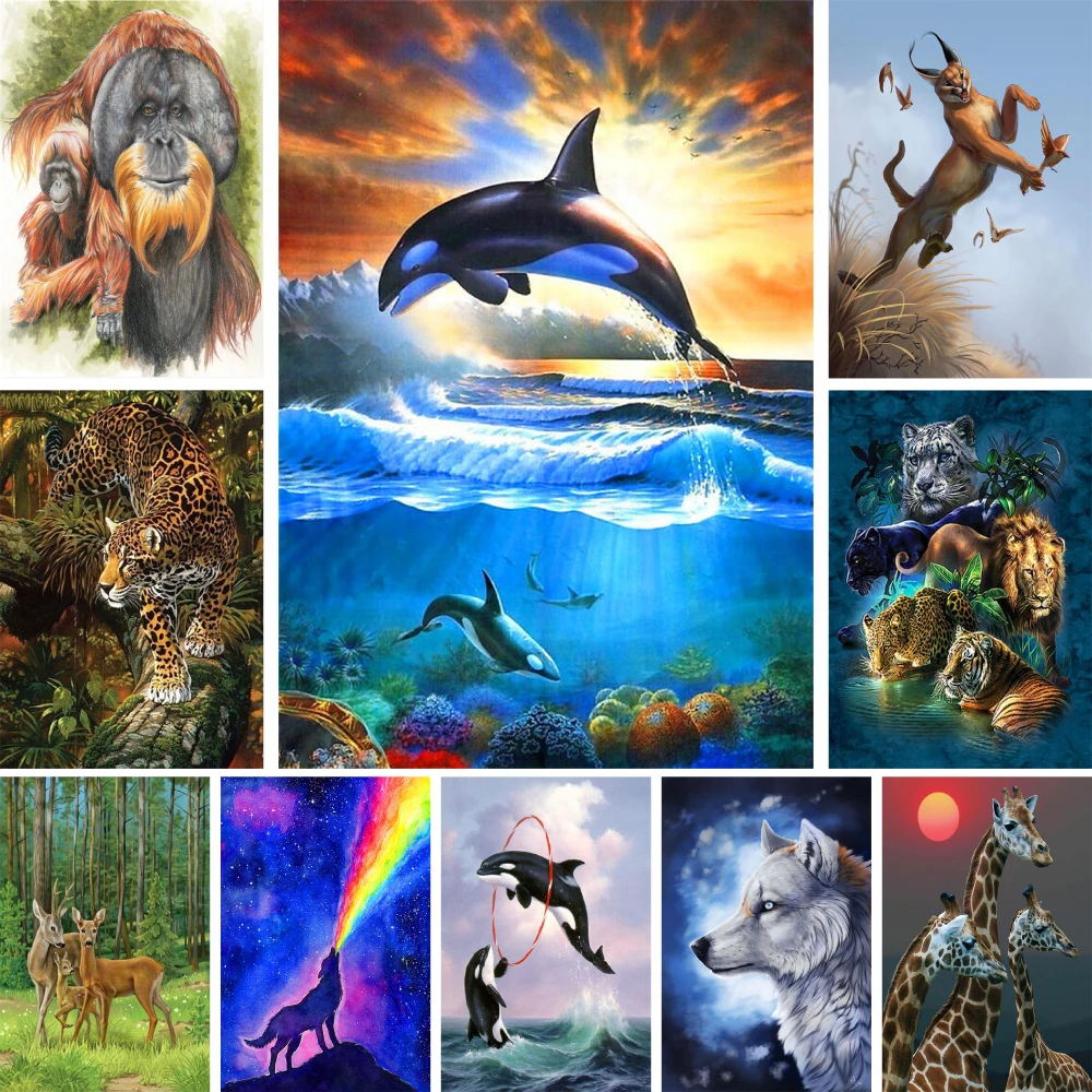 Fantasy Animals Killer Whale Coloring By Numbers Painting Package Oil Paints 40*50 Canvas Pictures Loft Wall Picture For Drawing