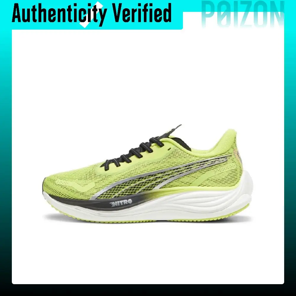 PUMA Velocity Nitro 3 Comfortable Abrasion Resistant Breathable Low top Running Shoes Men's Green Black 380080-01