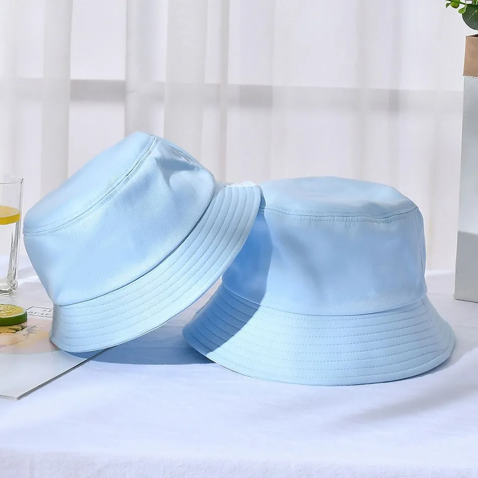 Summer New Fashion Bucket Hat For Kids cotoon Solid Color Fisherman Hats For Woman Streetwear Caps Child Daily Wear Casual Hats