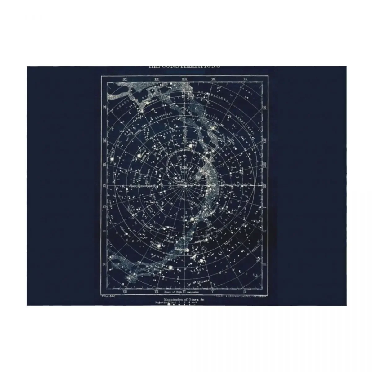 

THE STAR CONSTELLATIONS : Vintage 1900 Galaxy Print Throw Blanket Luxury Designer For Sofa Thin for babies Luxury Brand Blankets
