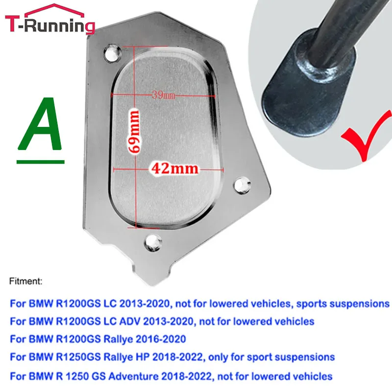 دراجة نارية CNC مسند جانب مسند تمديد ، تعليق منخفض ، BMW R1250GS R1200GS R1250 GS مغامرة HP R our GSA