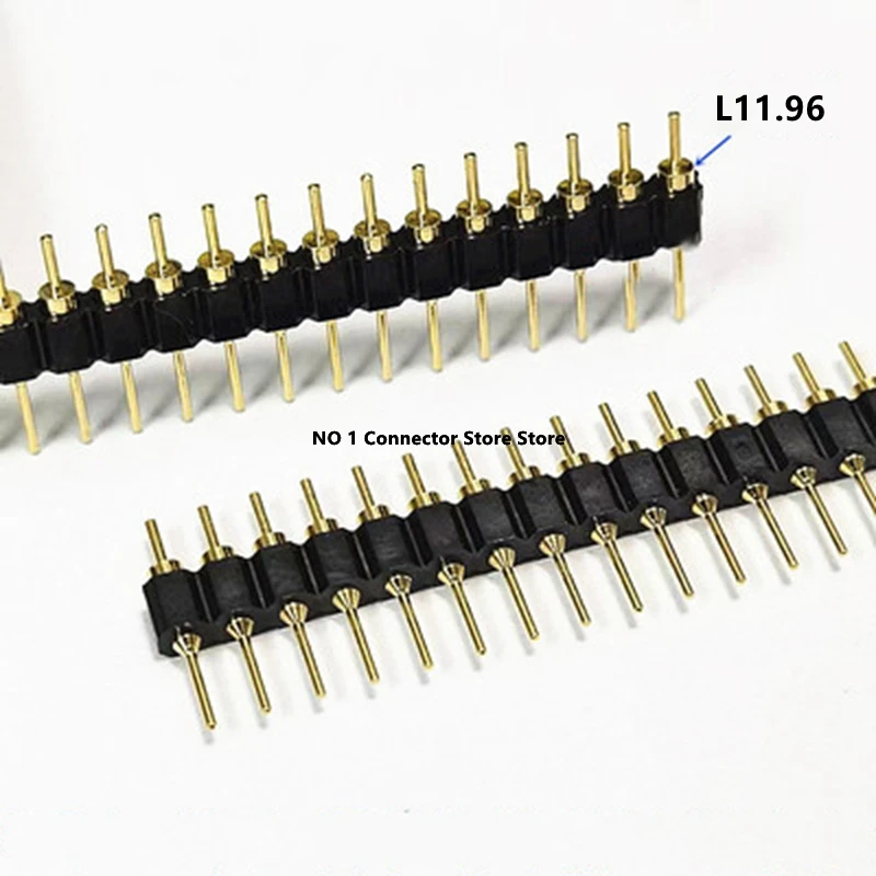 1PCS 2.54mm Pitch Round Hole Male Tin Gold Female Pin Header Single Row 1*40P Gold-plated Round Pin Header